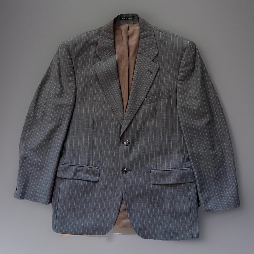 Lauren Ralph Lauren Blazer Men 42 Pure Wool Pinstriped Two Button Striped